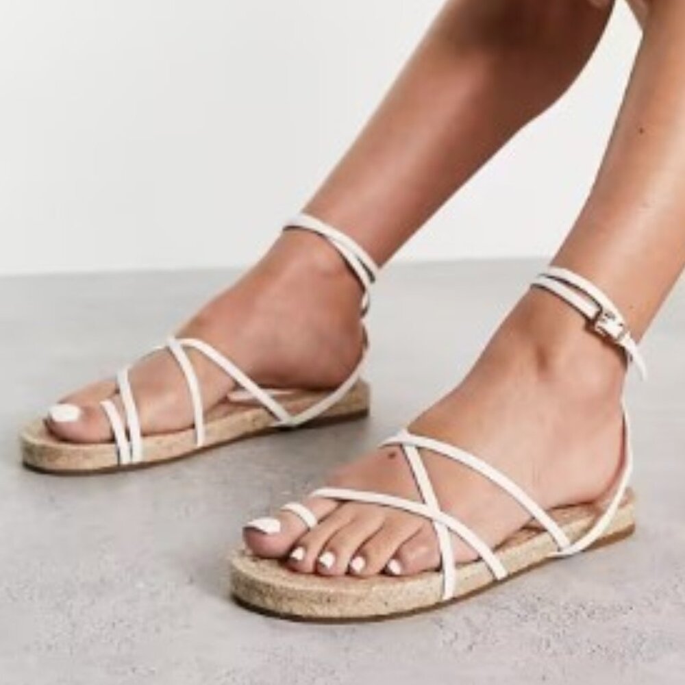 ASOS DESIGN Jamila toe loop espadrille , White, Women's US10